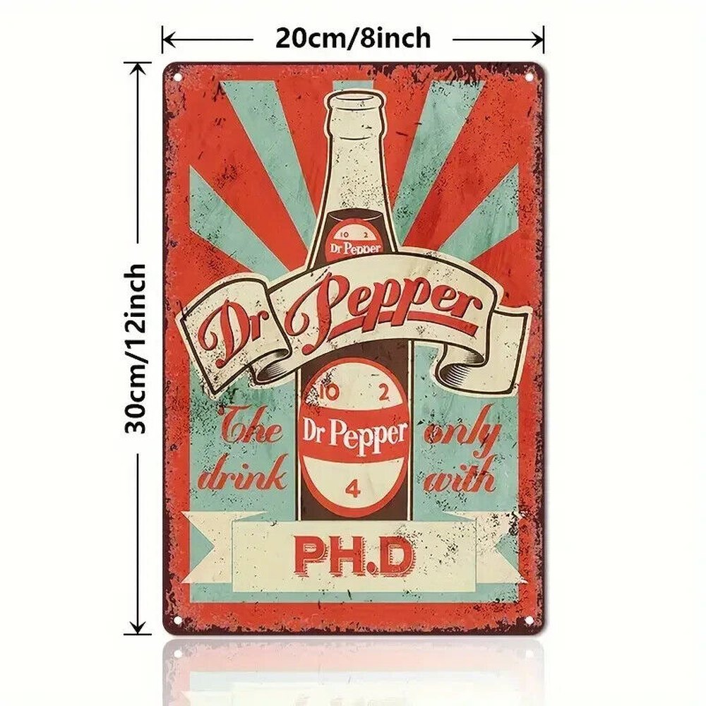 Dr Pepper PH.D Novelty Metal Sign 12 x 8 Wall Art Home & Garden:Home Décor:Plaques & Signs Style Your Walls